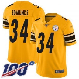 Pittsburgh Steelers #34 Terrell Edmunds Gold Men's Stitched NFL Limited Inverted Legend 100th Season Jersey