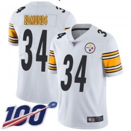 Pittsburgh Steelers #34 Terrell Edmunds White Men's Stitched NFL 100th Season Vapor Limited Jersey