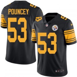 Pittsburgh Steelers #53 Maurkice Pouncey Black Men's Stitched NFL Limited Rush Jersey