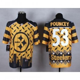 Pittsburgh Steelers #53 Maurkice Pouncey Gold Men's Stitched NFL Elite Noble Fashion Jersey