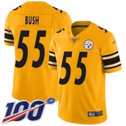 Pittsburgh Steelers #55 Devin Bush Gold Men's Stitched NFL Limited Inverted Legend 100th Season Jersey
