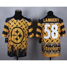 Pittsburgh Steelers #58 Jack Lambert Gold Men's Stitched NFL Elite Noble Fashion Jersey