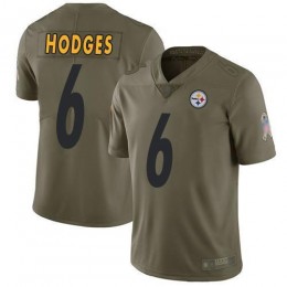 Pittsburgh Steelers #6 Devlin Hodges Olive Men's Stitched NFL Limited 2017 Salute To Service Jersey