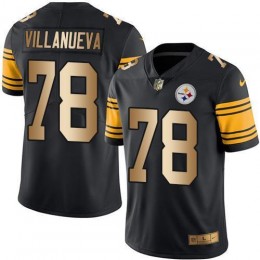 Pittsburgh Steelers #78 Alejandro Villanueva Black Men's Stitched NFL Limited Gold Rush Jersey