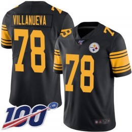 Pittsburgh Steelers #78 Alejandro Villanueva Black Men's Stitched NFL Limited Rush 100th Season Jersey