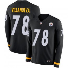 Pittsburgh Steelers #78 Alejandro Villanueva Black Team Color Men's Stitched NFL Limited Therma Long Sleeve Jersey
