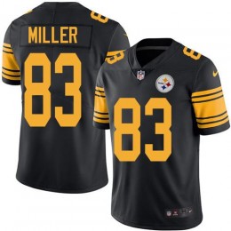 Pittsburgh Steelers #83 Heath Miller Black Men's Stitched NFL Limited Rush Jersey