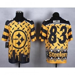 Pittsburgh Steelers #83 Heath Miller Gold Men's Stitched NFL Elite Noble Fashion Jersey