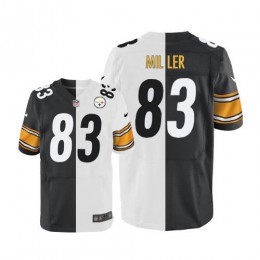 Pittsburgh Steelers #83 Heath Miller White/Black Men's Stitched NFL Elite Split Jersey