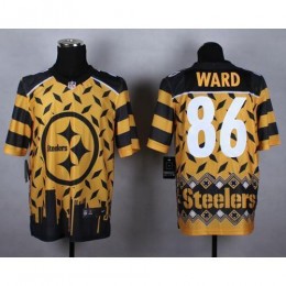 Pittsburgh Steelers #86 Hines Ward Gold Men's Stitched NFL Elite Noble Fashion Jersey