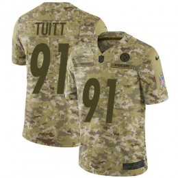 Pittsburgh Steelers #91 Stephon Tuitt Camo Men's Stitched NFL Limited 2018 Salute To Service Jersey