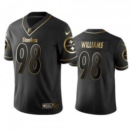 Pittsburgh Steelers #98 Vince Williams Black Golden Limited Edition Stitched NFL Jersey