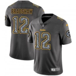 Steelers #12 Terry Bradshaw Gray Static Men's Stitched NFL Vapor Untouchable Limited Jersey