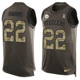 Steelers #22 Najee Harris Green Men's Stitched NFL Limited Salute To Service Tank Top Jersey