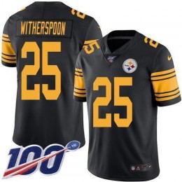 Steelers #25 Ahkello Witherspoon Black Men's Stitched NFL Limited Rush 100th Season Jersey
