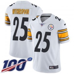 Steelers #25 Ahkello Witherspoon White Men's Stitched NFL 100th Season Vapor Limited Jersey