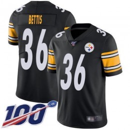 Steelers #36 Jerome Bettis Black Team Color Men's Stitched NFL 100th Season Vapor Limited Jersey