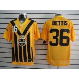 Steelers #36 Jerome Bettis Gold 1933s Throwback Men's Embroidered NFL Elite Jersey