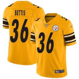 Steelers #36 Jerome Bettis Gold Men's Stitched NFL Limited Inverted Legend Jersey