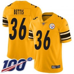 Steelers #36 Jerome Bettis Gold Men's Stitched NFL Limited Inverted Legend 100th Season Jersey