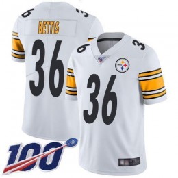 Steelers #36 Jerome Bettis White Men's Stitched NFL 100th Season Vapor Limited Jersey