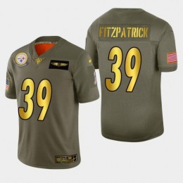 Steelers #39 Minkah Fitzpatrick Men's Olive Gold 2019 Salute To Service NFL 100 Limited Jersey