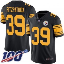 Steelers #39 Minkah Fitzpatrick Black Men's Stitched NFL Limited Rush 100th Season Jersey