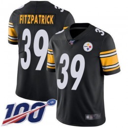 Steelers #39 Minkah Fitzpatrick Black Team Color Men's Stitched NFL 100th Season Vapor Limited Jersey