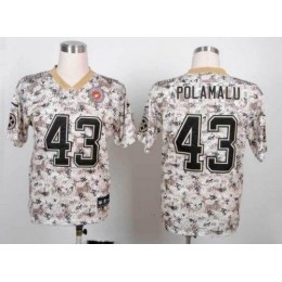Steelers #43 Troy Polamalu Camo Men's Stitched NFL Elite USMC Jersey