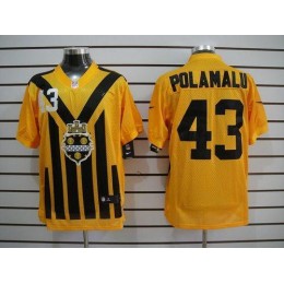Steelers #43 Troy Polamalu Gold 1933s Throwback Men's Embroidered NFL Elite Jersey