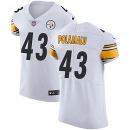 Steelers #43 Troy Polamalu White Men's Stitched NFL Vapor Untouchable Elite Jersey