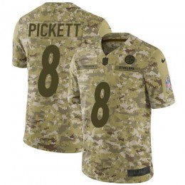 Steelers #8 Kenny Pickett Camo Men's Stitched NFL Limited 2018 Salute To Service Jersey