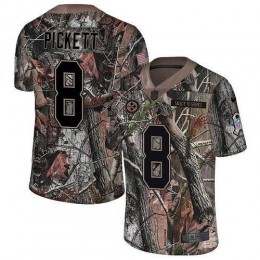 Steelers #8 Kenny Pickett Camo Men's Stitched NFL Limited Rush Realtree Jersey