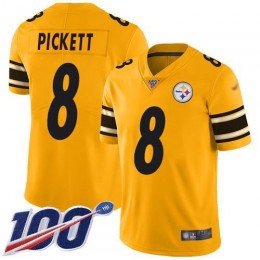 Steelers #8 Kenny Pickett Gold Men's Stitched NFL Limited Inverted Legend 100th Season Jersey