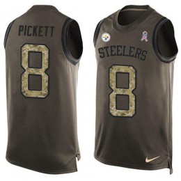Steelers #8 Kenny Pickett Green Men's Stitched NFL Limited Salute To Service Tank Top Jersey