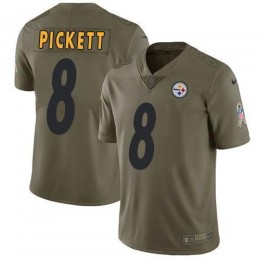 Steelers #8 Kenny Pickett Olive Men's Stitched NFL Limited 2017 Salute To Service Jersey