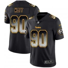 Steelers #90 T. J. Watt Black Men's Stitched NFL Vapor Untouchable Limited Smoke Fashion Jersey