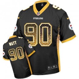 Steelers #90 T. J. Watt Black Team Color Men's Stitched NFL Elite Drift Fashion Jersey