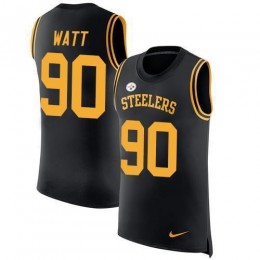 Steelers #90 T. J. Watt Black Team Color Men's Stitched NFL Limited Rush Tank Top Jersey