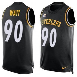 Steelers #90 T. J. Watt Black Team Color Men's Stitched NFL Limited Tank Top Jersey
