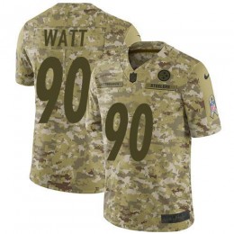 Steelers #90 T. J. Watt Camo Men's Stitched NFL Limited 2018 Salute To Service Jersey