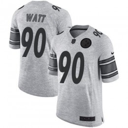 Steelers #90 T. J. Watt Gray Men's Stitched NFL Limited Gridiron Gray II Jersey