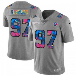 Pittsburgh Pittsburgh Steelers #97 Cameron Heyward Men's Multi-Color 2020 NFL Crucial Catch NFL Jersey Greyheather Men's