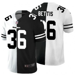 Pittsburgh Steelers #36 Jerome Bettis Men's Black V White Peace Split Vapor Untouchable Limited NFL Jersey