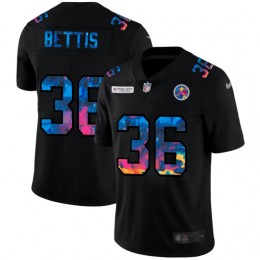 Pittsburgh Steelers #36 Jerome Bettis Men's Multi-Color Black 2020 NFL Crucial Catch Vapor Untouchable Limited Jersey