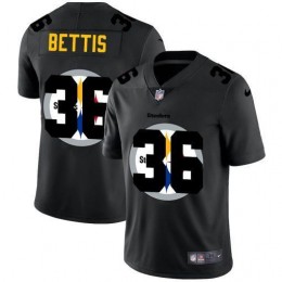 Pittsburgh Steelers #36 Jerome Bettis Men's Team Logo Dual Overlap Limited NFL Jersey Black
