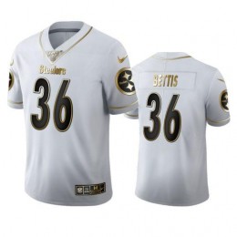 Pittsburgh Steelers #36 Jerome Bettis Men's White Golden Edition Vapor Limited NFL 100 Jersey
