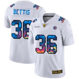 Pittsburgh Steelers #36 Jerome Bettis Men's White Multi-Color 2020 NFL Crucial Catch Limited NFL Jersey