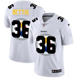 Pittsburgh Steelers #36 Jerome Bettis White Men's Team Logo Dual Overlap Limited NFL Jersey
