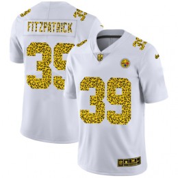 Pittsburgh Steelers #39 Minkah Fitzpatrick Men's Flocked Leopard Print Vapor Limited NFL Jersey White